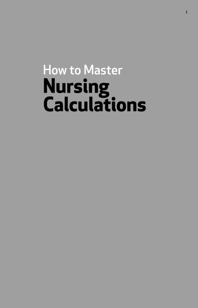 Book Cover: How to Master Nursing Calculations