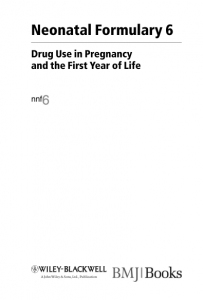 Book Cover: Neonatal Formulary 6 Drug Use in Pregnancy and the First Year of Life