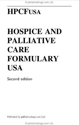 Book Cover: HOSPICE AND PALLIATIVE CARE FORMULARY USA