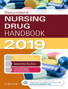 Book Cover: Saunders Nursing Drug Handbook 2019