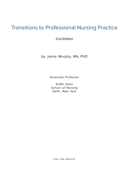 Book Cover: Transitions to Professional Nursing Practice