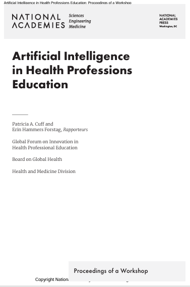 Book Cover: Artificial Intelligence in Health Professions Education