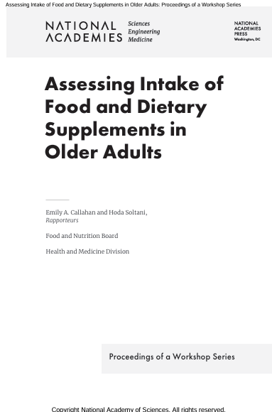 Book Cover: Assessing Intake of Food and Dietary Supplements in Older Adults