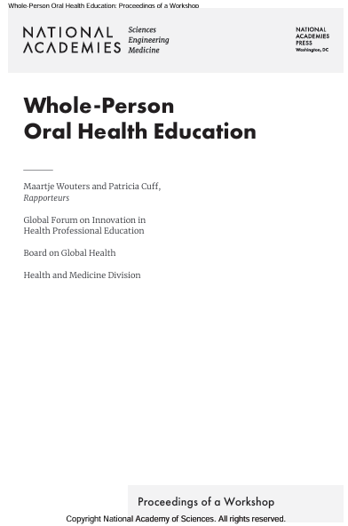 Book Cover: Whole-Person Oral Health Education