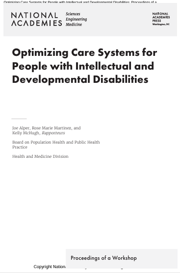 Book Cover: Optimizing Care Systems for People with Intellectual and Developmental Disabilities