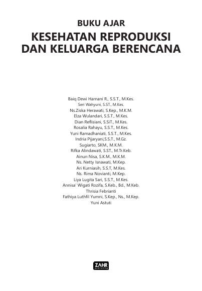 Book Cover: BUKU AJAR KESEHATAN REPRODUKSI DAN KELUARGA BERENCANA