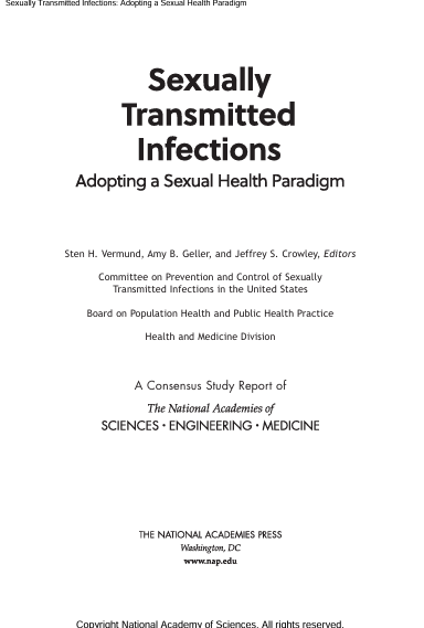 Book Cover: Sexually Transmitted Infections: Adopting a Sexual Health Paradigm