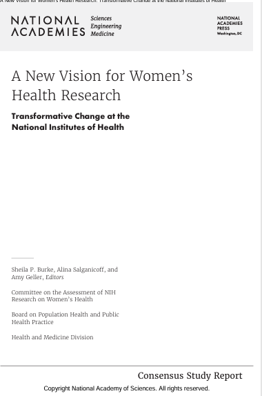 Book Cover: A New Vision for Women’s  Health Research