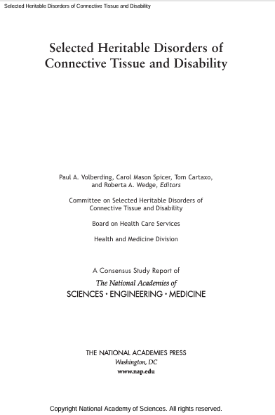 Book Cover: Selected Heritable Disorders of Connective Tissue and Disability