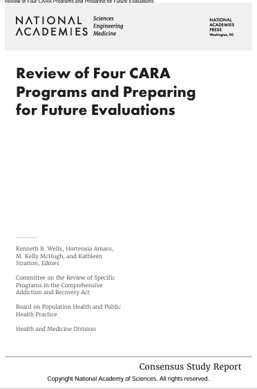 Book Cover: Review of Four CARA  Programs and Preparing for Future Evaluations