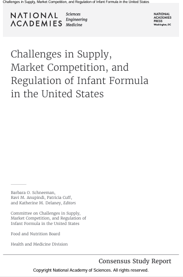 Book Cover: Challenges in Supply, Market Competition, and  Regulation of Infant Formula in the United States