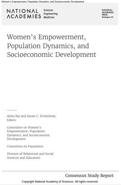 Book Cover: Women’s Empowerment, Population Dynamics, and Socioeconomic Development