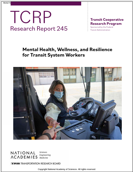 Book Cover: Mental Health, Wellness, and Resilience for Transit System Workers