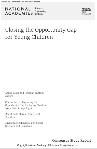 Book Cover: Closing the Opportunity Gap for Young Children