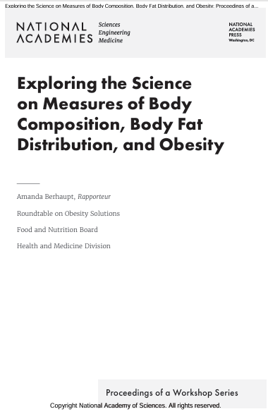 Book Cover: Exploring the Science on Measures of Body Composition, Body Fat Distribution, and Obesity