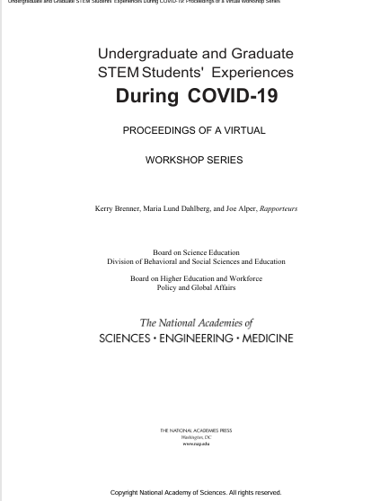 Book Cover: Undergraduate and Graduate STEM Students' Experiences During COVID-19