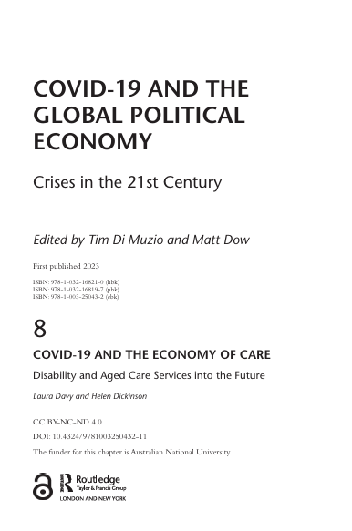 Book Cover: COVID- 19 AND THE GLOBAL POLITICAL ECONOMY