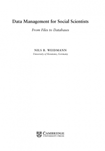 Book Cover: Data Management for Social Scientists  From Files to Databases